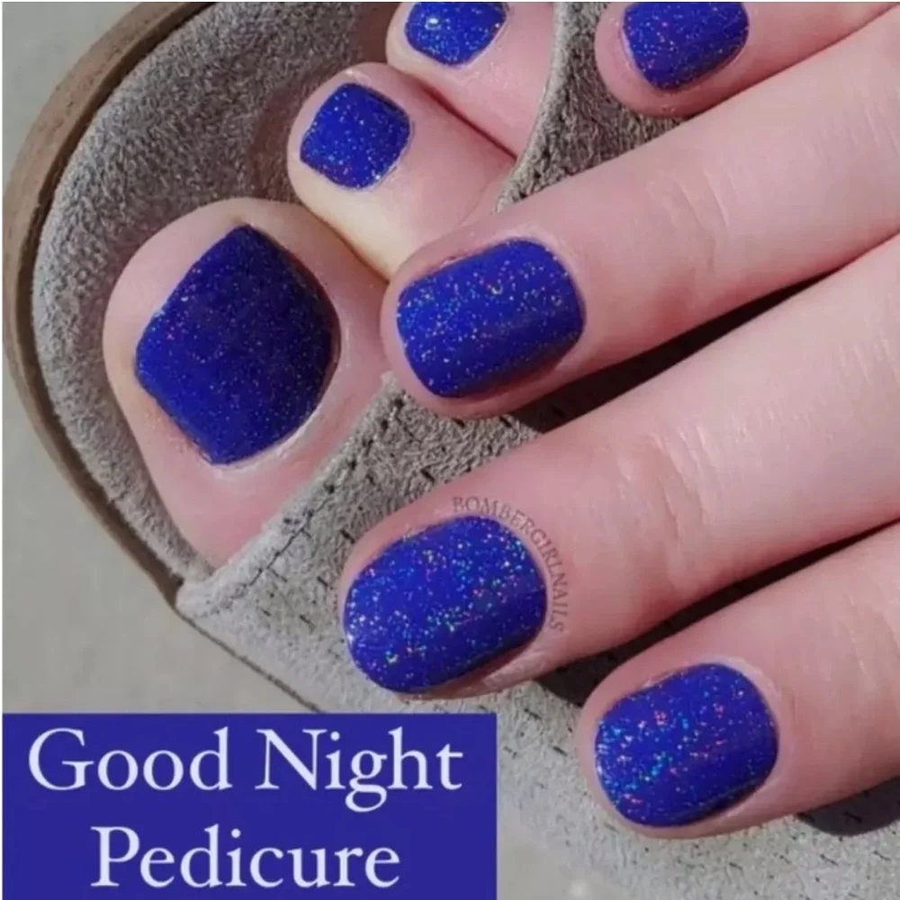 *Retired* Color Street: Good Night (Pedicure) | Indigo Purple Blue Sparkle